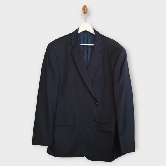 Peter Millar Blazer Men 46R Navy Blue Two Button Career Business Wool Sport Coat - Picture 1 of 7